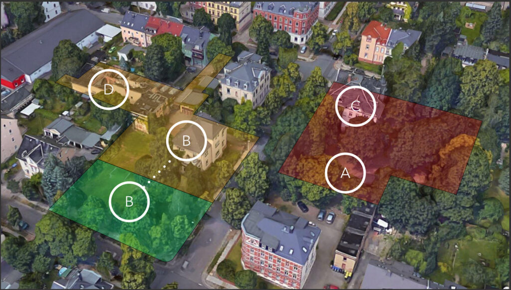 Οverview of the area and the buildings of the project