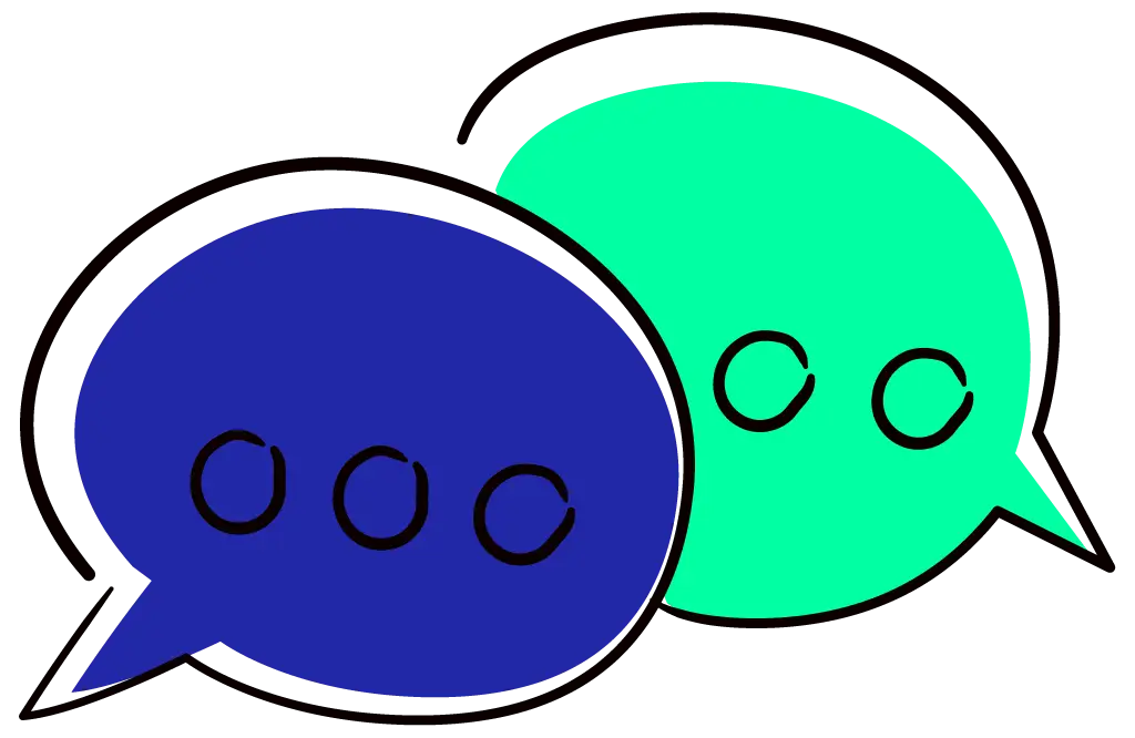 Two talk bubbles icon